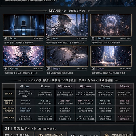 MV構成・見せ方設計提案します