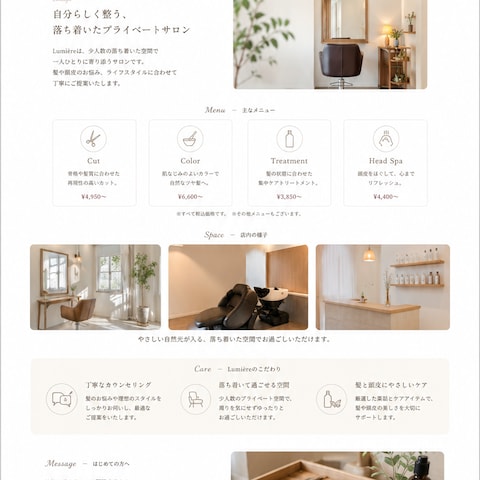 サロン様向けHP制作イメージ