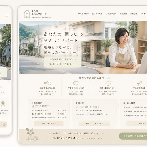 街に寄り添う事業者様向けHP制作イメージ