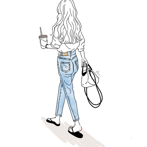 シンプルなガールズイラスト