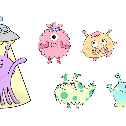 保育園：お祭り用イラスト　宇宙人