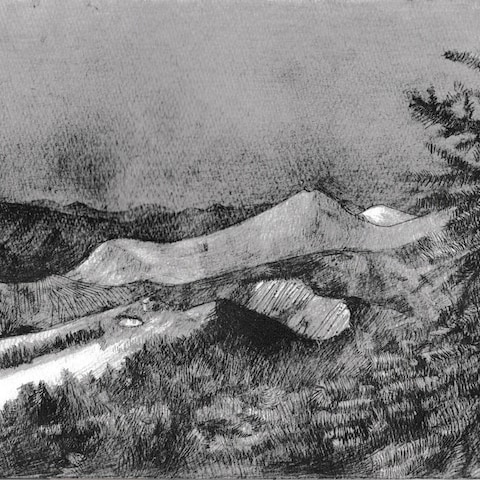 山のスケッチ