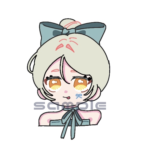りぼんをつけた女の子のアイコンイラスト