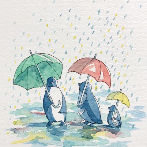 雨とペンギン