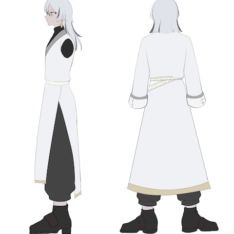 男性キャラクター二面図