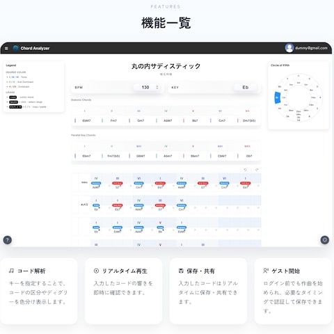 コード進行を可視化・分析できるWebアプリ開発