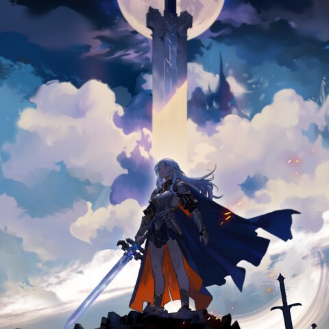ゲーム向けファンタジーポスター風イラスト制作
