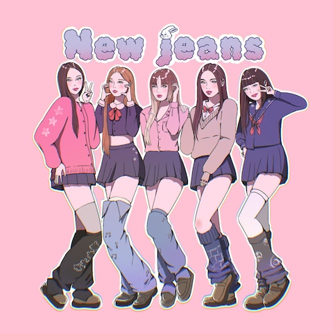 new jeans イラスト