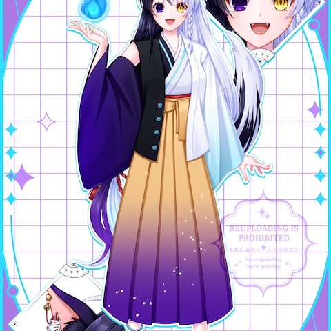 【お仕事】Vライバー稲荷崎 神楽様 キャラデザ＆立ち絵
