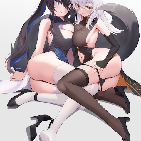 Vtuberの方とOCのイラスト