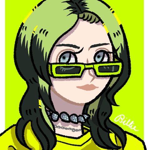ビリーアイリッシュ似顔絵