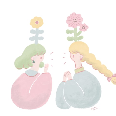 話に花が咲く