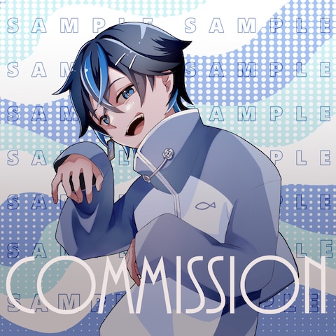 水や魚をコンセプトにした男性イラスト