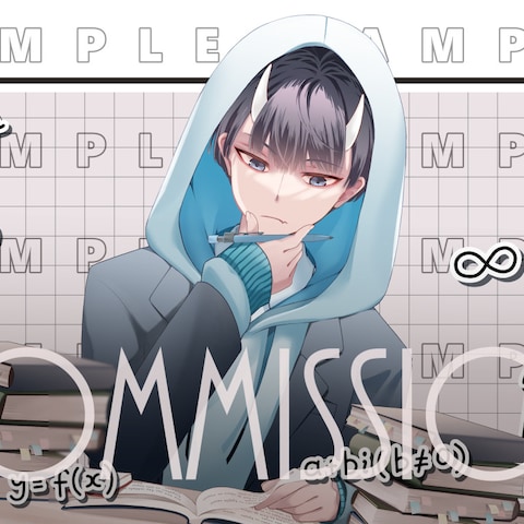 勉強する配信のサムネ用イラスト