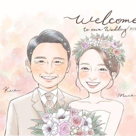 ウェルカムボード/ゆんゆんのデジタル似顔絵