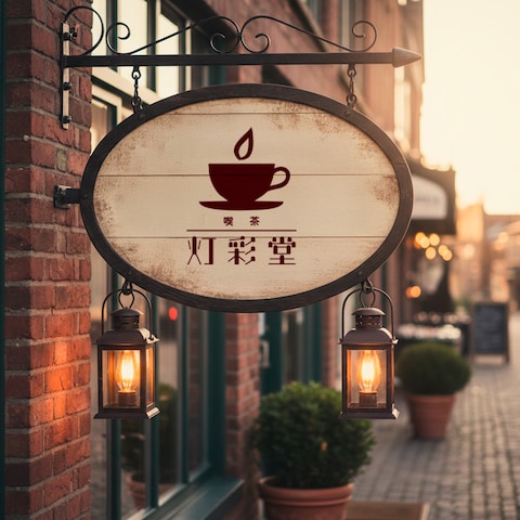 レトロな喫茶店のロゴデザイン