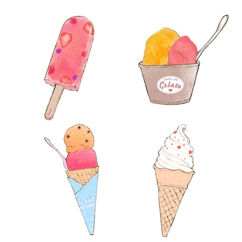 Web用 アイスクリームのイラスト