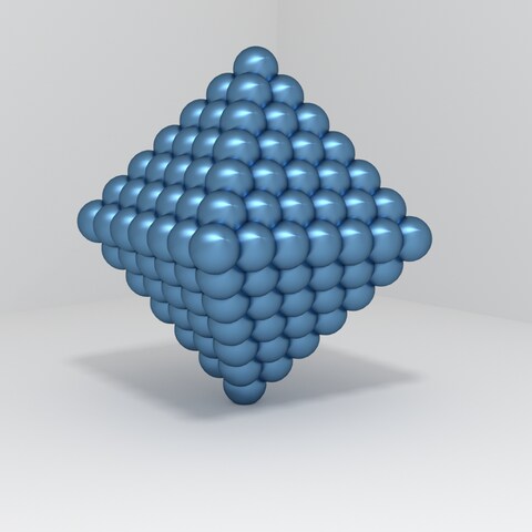 科学系3DCG例その３：八面体型金属ナノ粒子