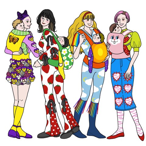 抱っこ紐使用イメージイラスト