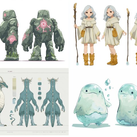 【三面図・設定画】ゲーム用キャラクター・モンスター制作
