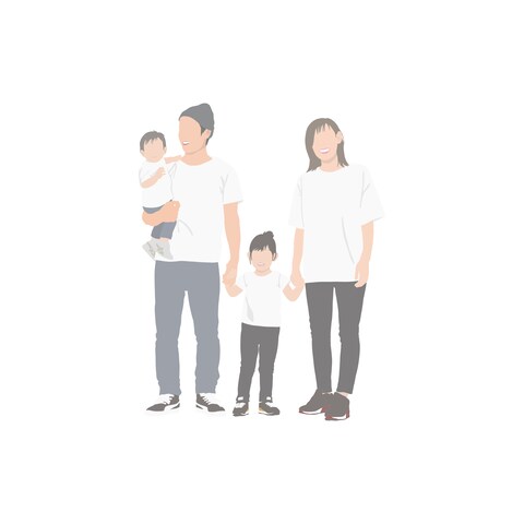 家族写真　イラスト