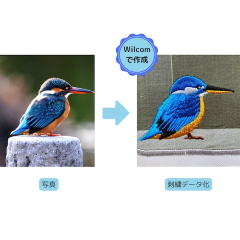 写真から刺繍に