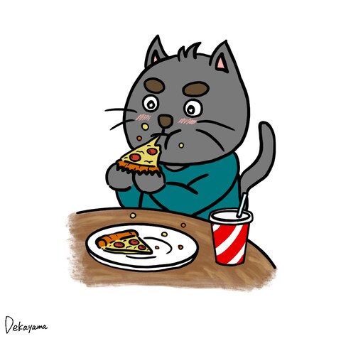 眉太子猫×ピザ（眉毛太い系動物＜オリジナルキャラクター＞）