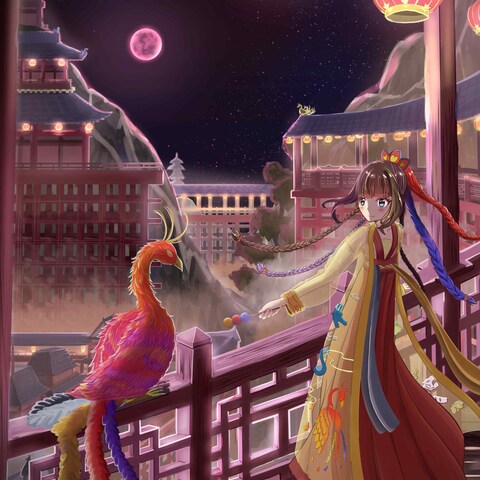 背景付き一枚絵 【夜光鳳凰】