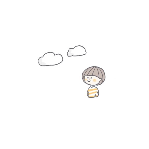 空を眺める子