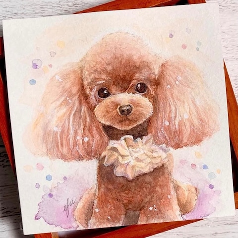 透明水彩｜やさしいタッチの犬の手描きイラスト