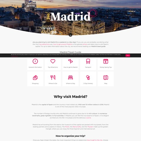 スペインツアーシステム - マドリードウェブサイトの開発