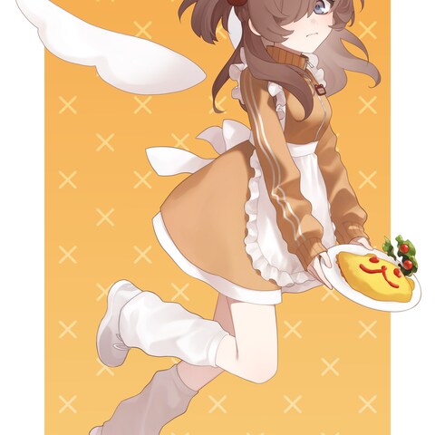【創作】ジャージメイドの女の子　立ち絵