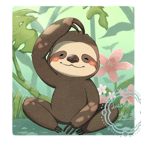 ナマケモノ(背景付き)