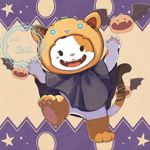 ハロウィン×ネコ×カボチャのオバケ
