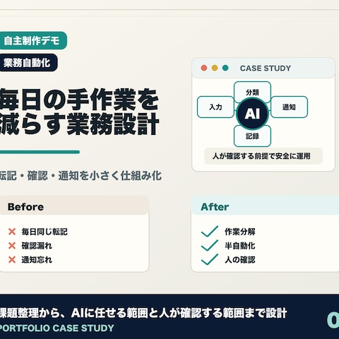 毎日の転記・確認・通知を減らす業務自動化デモ