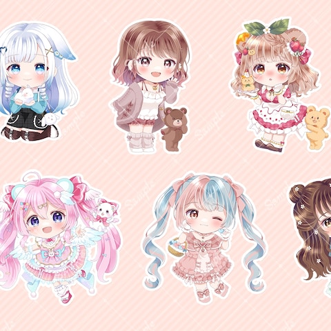 ミニキャライラスト参考（手持ち小物あり）【ご依頼】