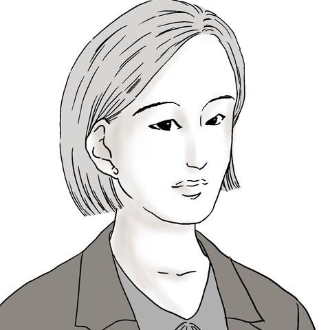 40代女性OL（モノクロ・修正前）