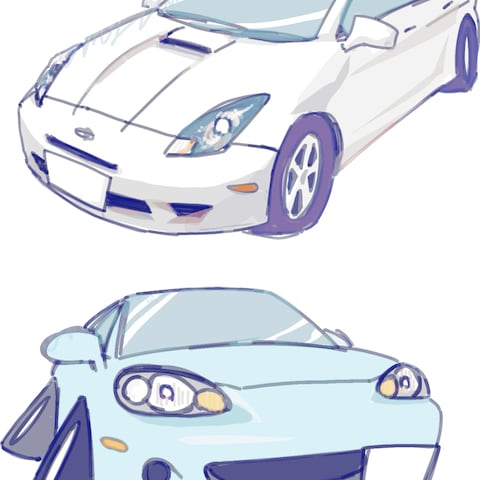 車イラスト_ラフタッチ
