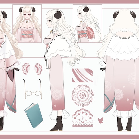 Vtuberモデル三面図