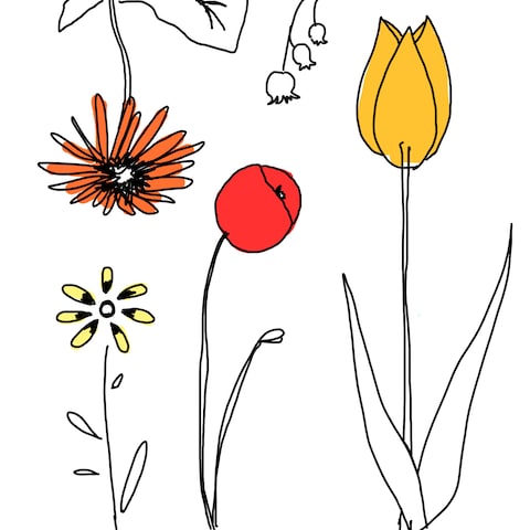 イラスト　線画　ゆるい