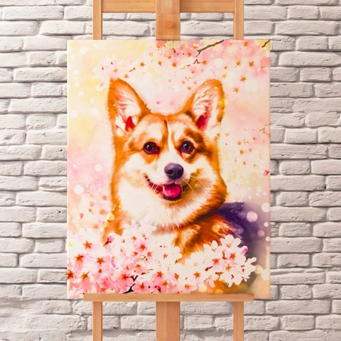 ペット似顔絵（コーギー）