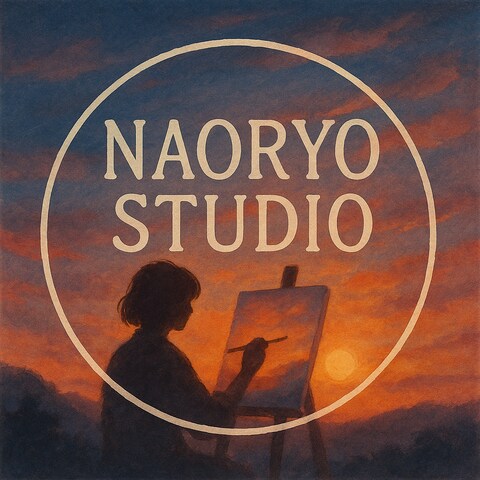 「夕暮れ色のアートと心を描く｜水彩・アナログ風デザイン」