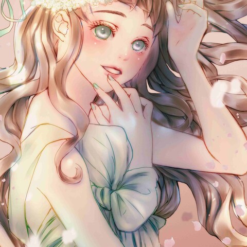 創作イラスト『紫陽花の花嫁』