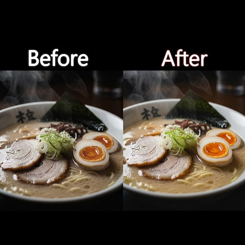 豚骨ラーメンの色調調整