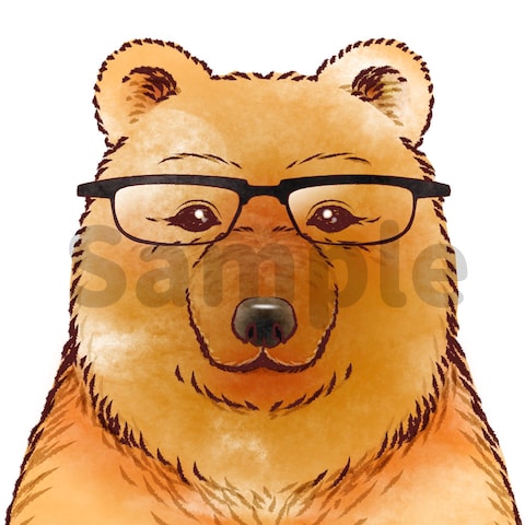 知的な眼鏡のほんわか熊さんアイコン