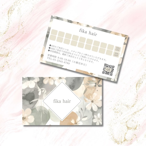 fika hair様ポイントカード(セミオーダー名刺)