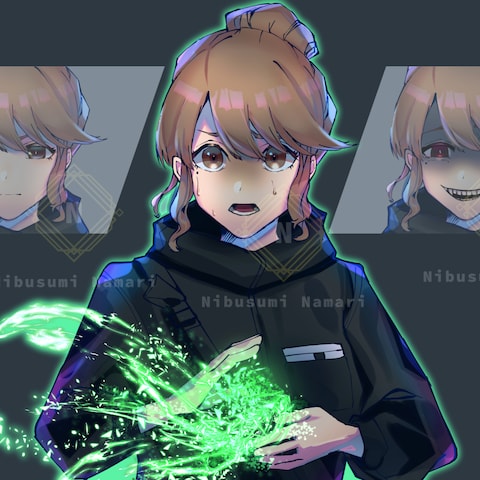 動画サムネイル用立ち絵（表情差分2種）