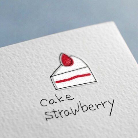 strawberryケーキのロゴデザイン