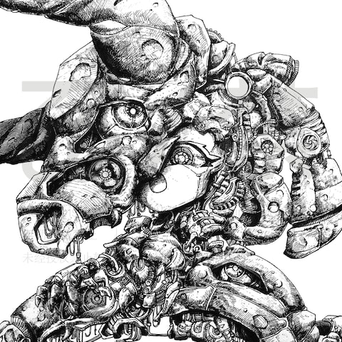ペン画_恐竜