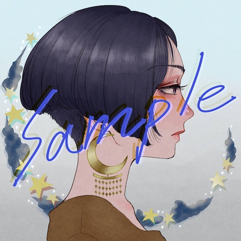 SNS等で使用する綺麗めなテイストのイラストアイコン
